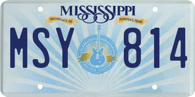 MS license plate MSY814