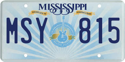 MS license plate MSY815