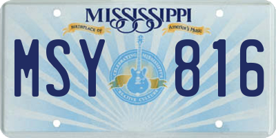 MS license plate MSY816