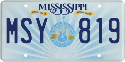 MS license plate MSY819