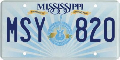 MS license plate MSY820