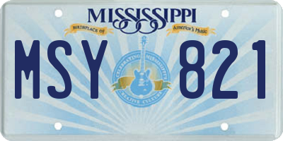 MS license plate MSY821