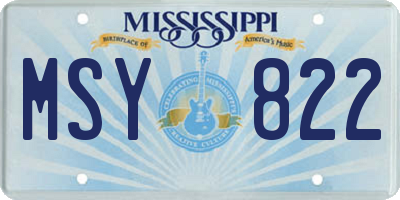 MS license plate MSY822