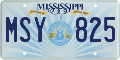 MS license plate MSY825
