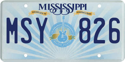 MS license plate MSY826