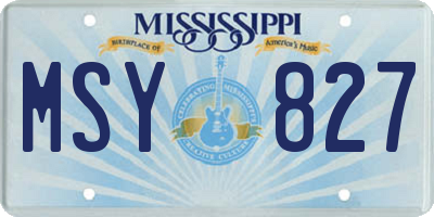 MS license plate MSY827