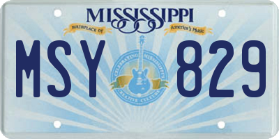 MS license plate MSY829