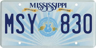 MS license plate MSY830