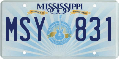 MS license plate MSY831