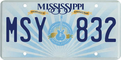 MS license plate MSY832