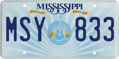 MS license plate MSY833