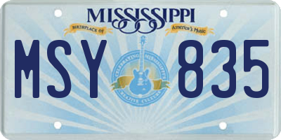 MS license plate MSY835
