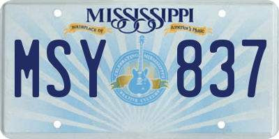 MS license plate MSY837