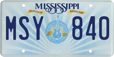 MS license plate MSY840