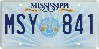 MS license plate MSY841