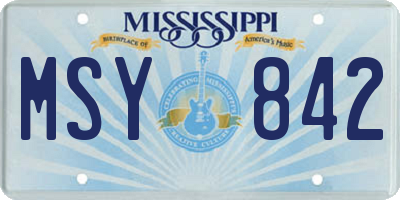 MS license plate MSY842
