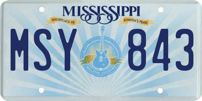 MS license plate MSY843