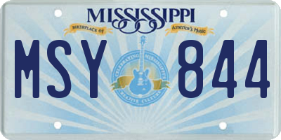 MS license plate MSY844