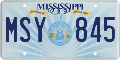 MS license plate MSY845