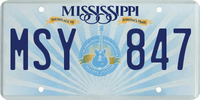 MS license plate MSY847