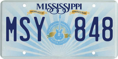 MS license plate MSY848