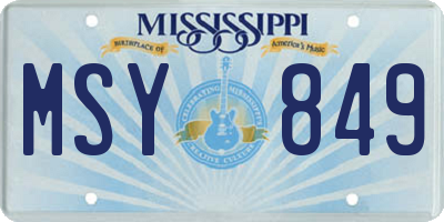 MS license plate MSY849