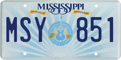 MS license plate MSY851
