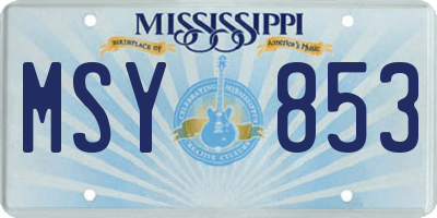 MS license plate MSY853
