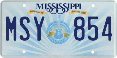 MS license plate MSY854