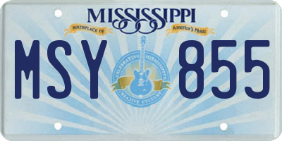 MS license plate MSY855