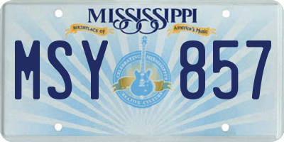 MS license plate MSY857