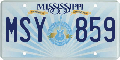 MS license plate MSY859