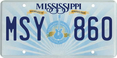 MS license plate MSY860