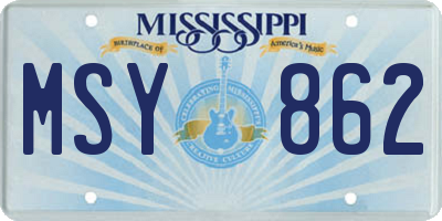 MS license plate MSY862