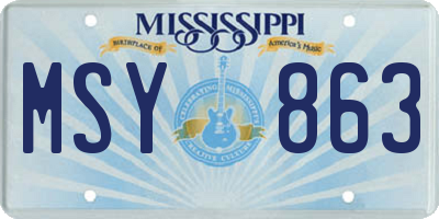 MS license plate MSY863