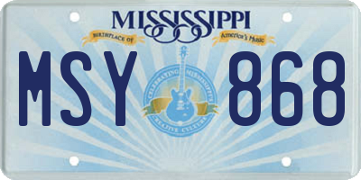 MS license plate MSY868
