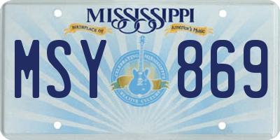 MS license plate MSY869