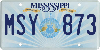 MS license plate MSY873