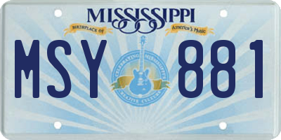 MS license plate MSY881