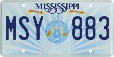 MS license plate MSY883