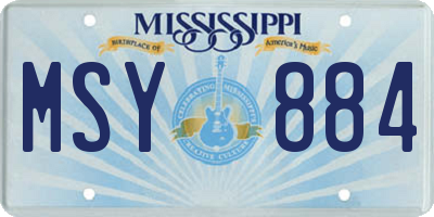 MS license plate MSY884