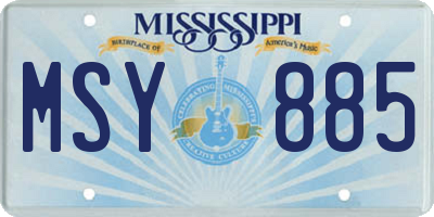 MS license plate MSY885