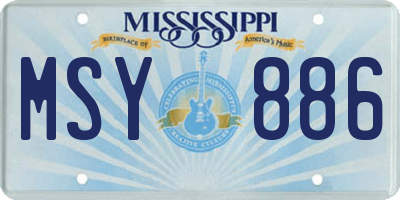 MS license plate MSY886