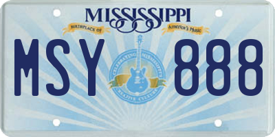 MS license plate MSY888