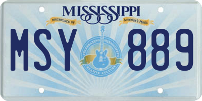 MS license plate MSY889