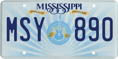 MS license plate MSY890