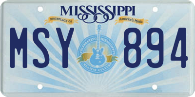 MS license plate MSY894