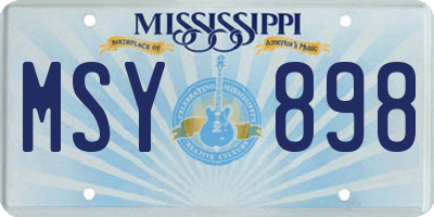 MS license plate MSY898