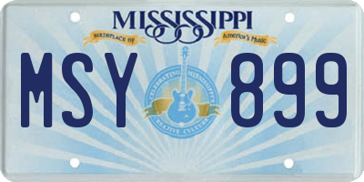 MS license plate MSY899