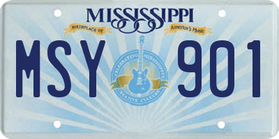 MS license plate MSY901